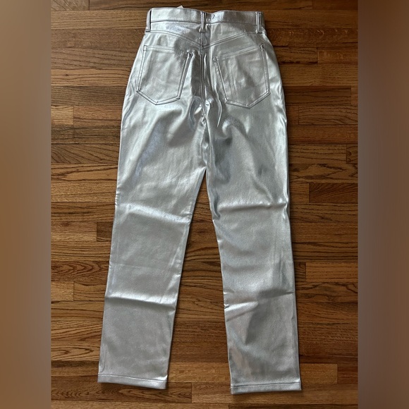 Abercrombie & Fitch Vegan Leather 90s Straight Pant - Picture 2 of 7